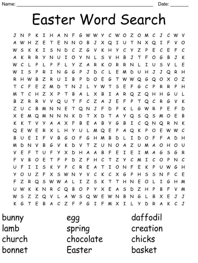 Hard Easter Word Search Free Download And Print For You 