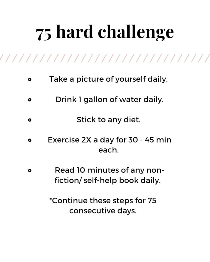 Printable 75 Hard Challenge Explained
