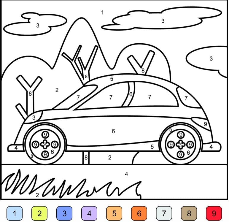Printable A Car Paint by Number
