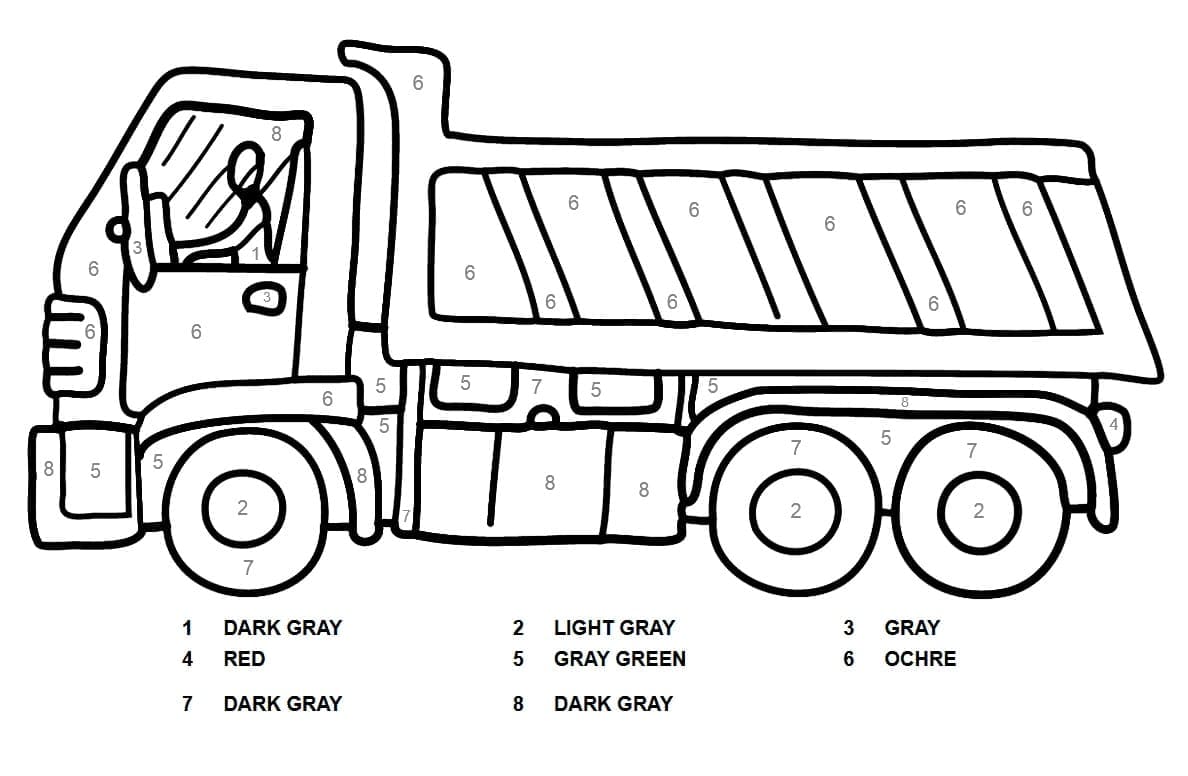 Printable A Dumb Truck Paint by Number