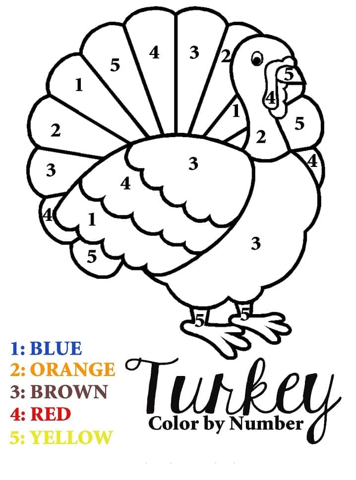 Printable A Turkey Paint by Number
