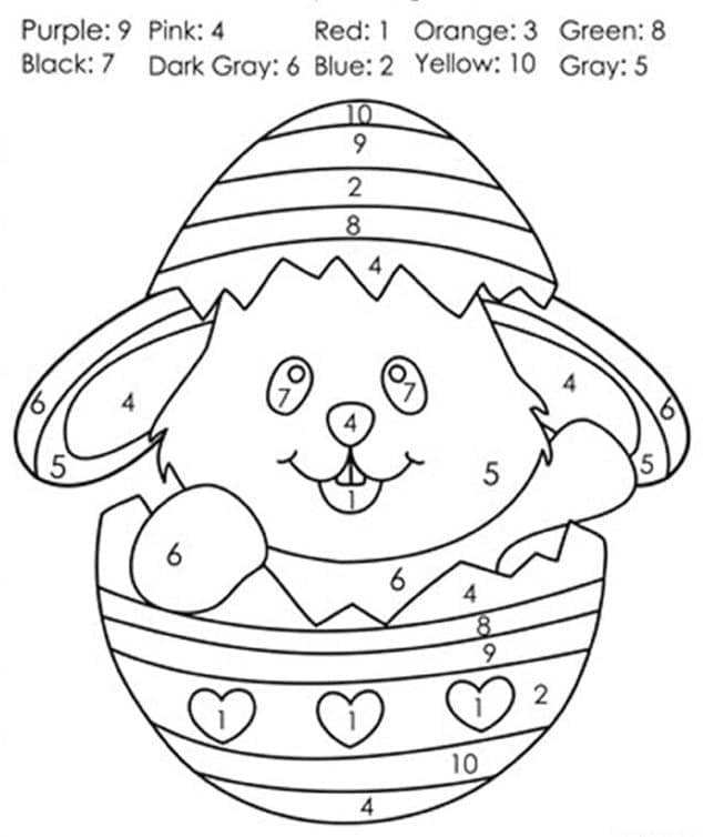 Printable Adorable Easter Bunny Paint by Number