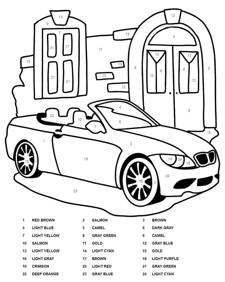 Printable BMW Car Paint by Number