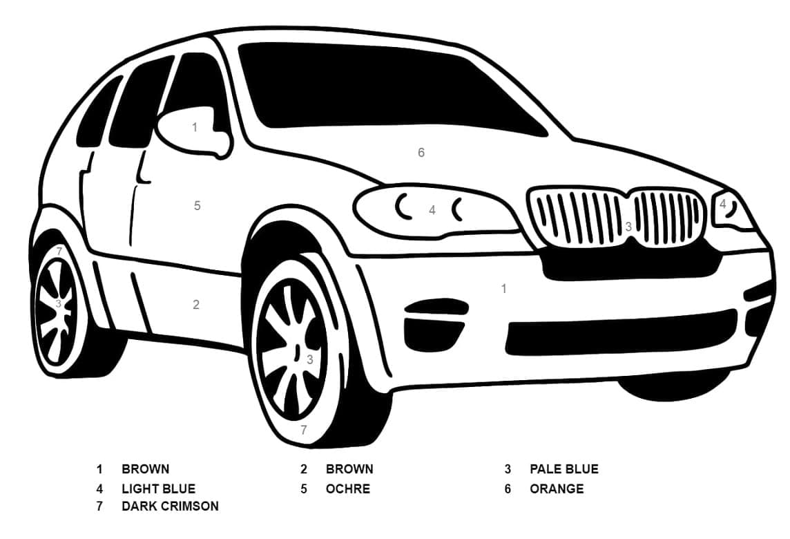 Printable BMW X6 Car Paint by Number