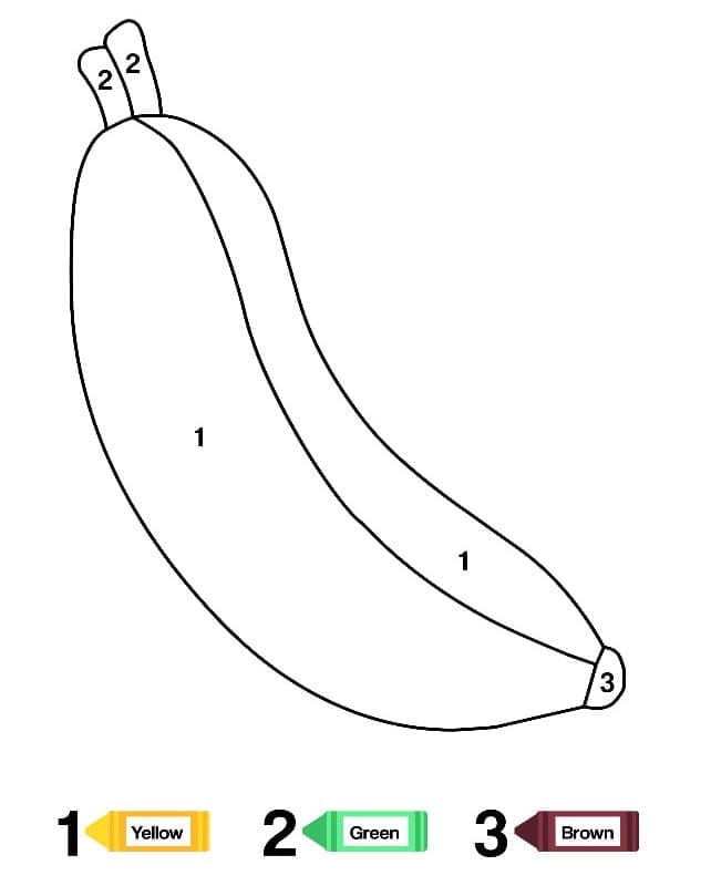 Printable Banana Paint by Number