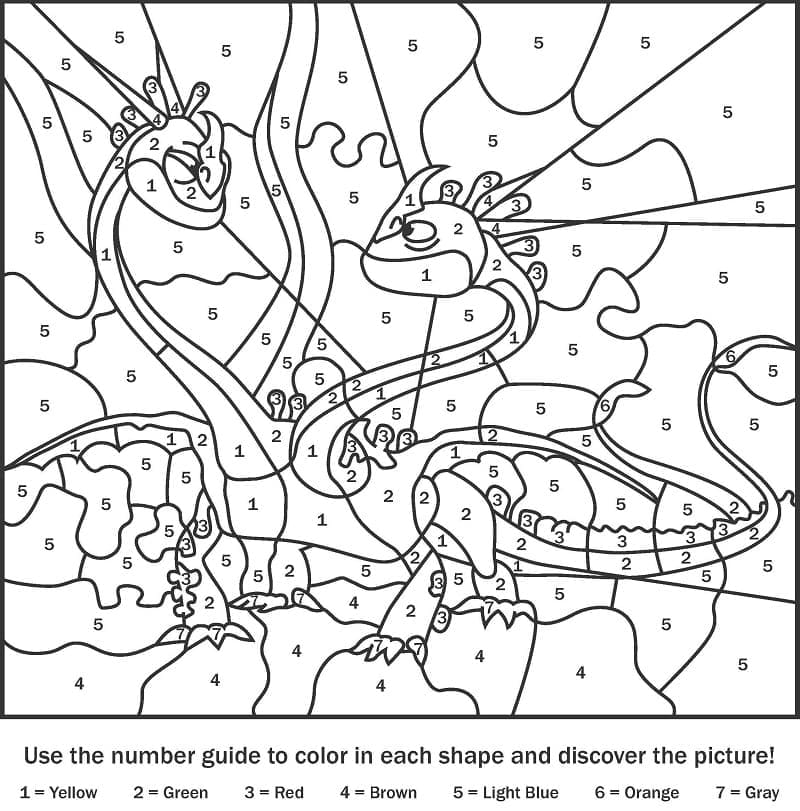 Printable Barf and Belch Dragon Paint by Number