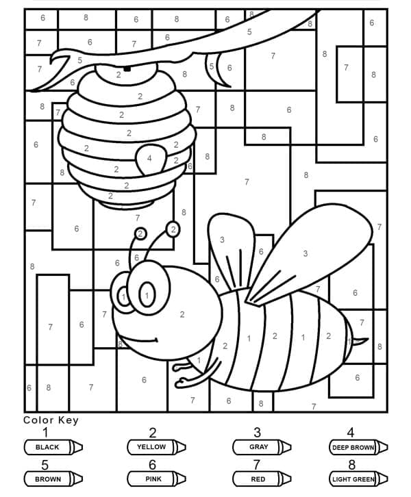 Printable Bee Paint by Number