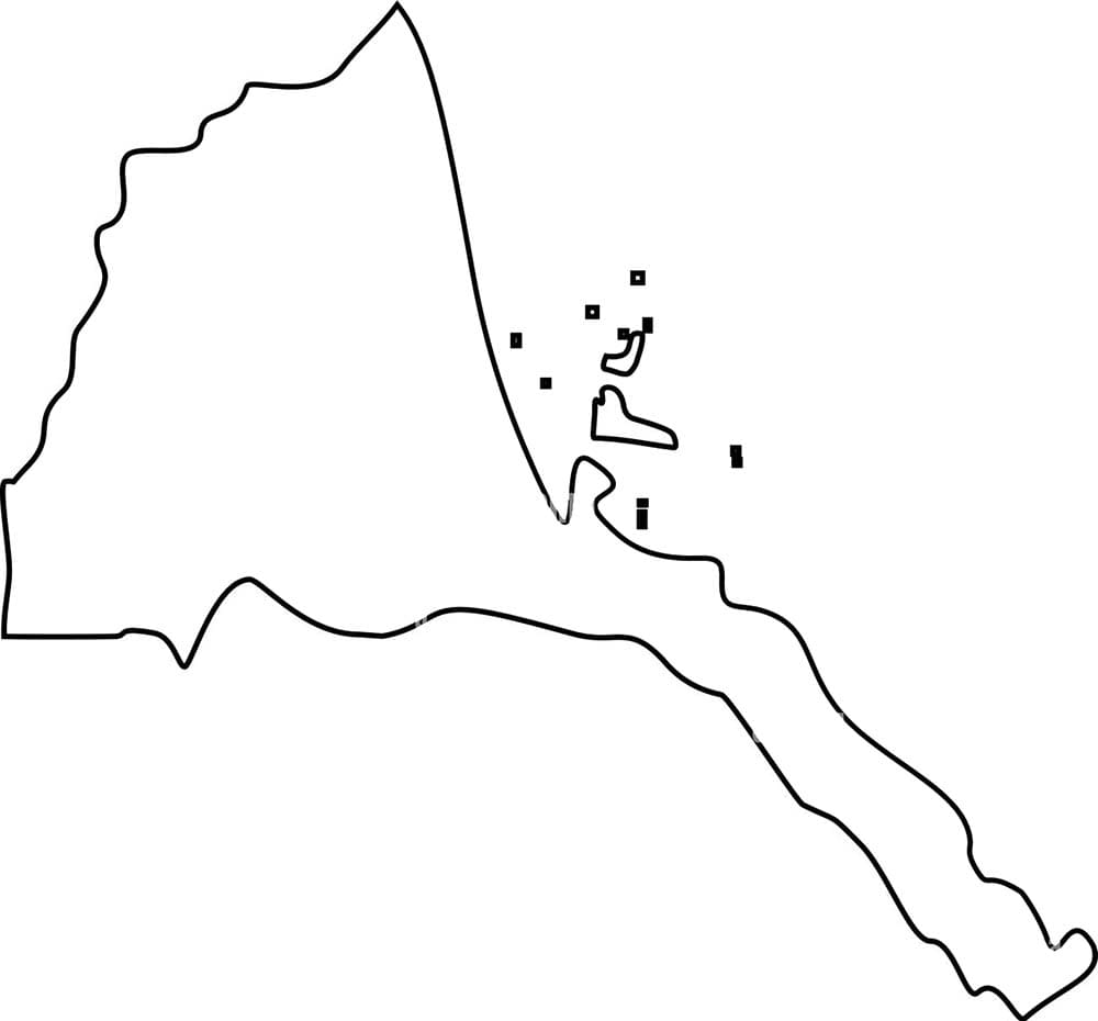 Printable Blank Eritrea Map