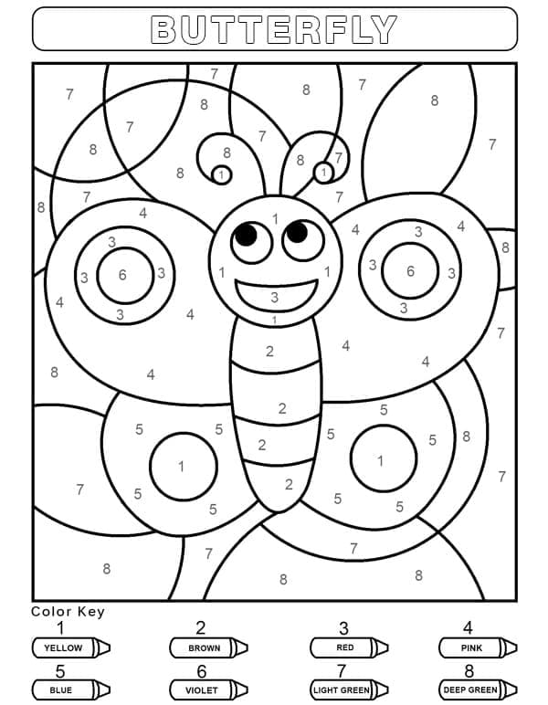 Printable Butterfly Paint by Number