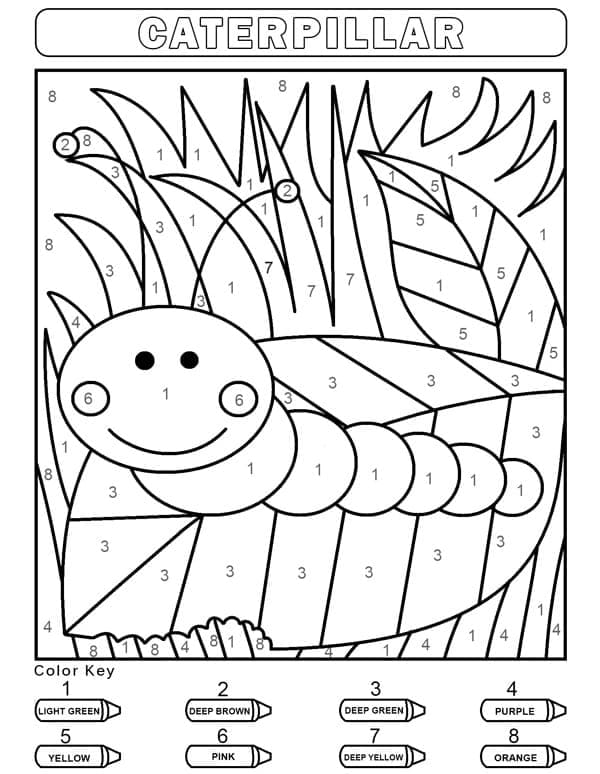 Printable Caterpillar Paint by Number