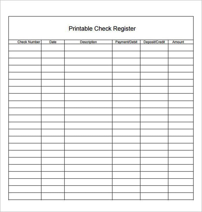 Printable Check Register Booklets