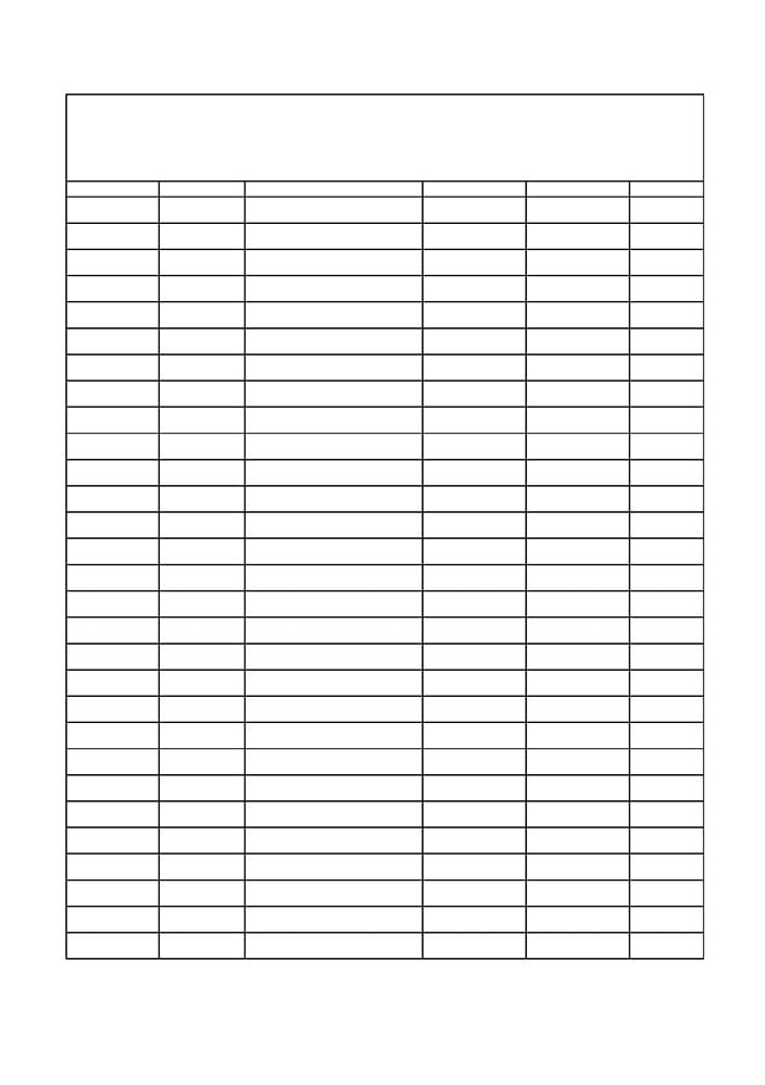 Printable Check Register Form