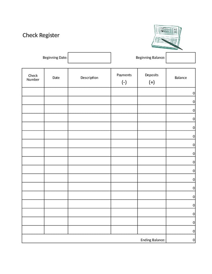 Printable Check Register Software
