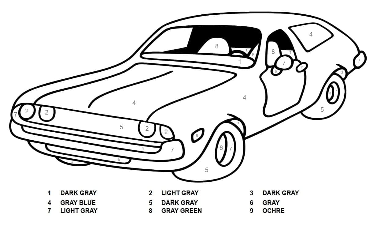Printable Chevrolet Car Paint by Number