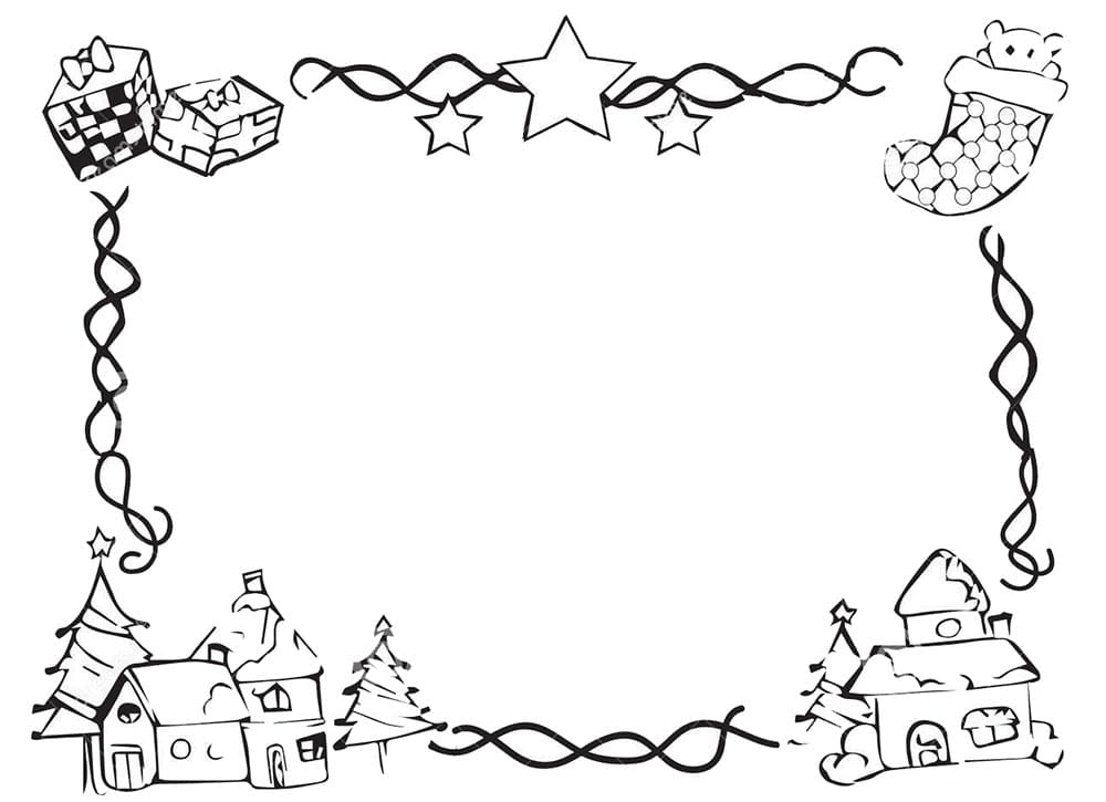 Printable Christmas Border Design Drawing