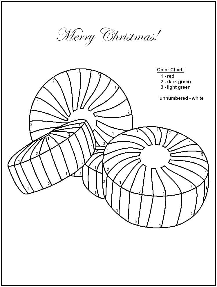 Printable Christmas Candies Paint by Number