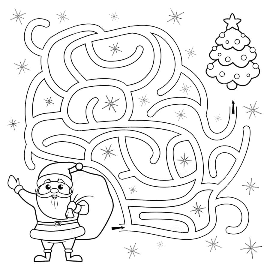 Printable Christmas Maze For Adults
