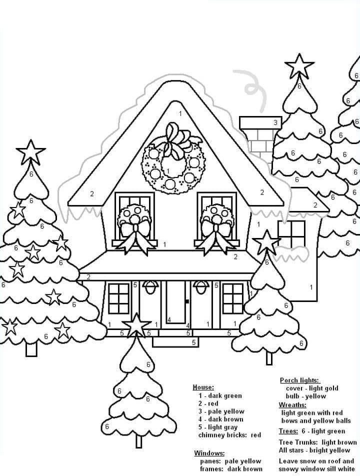 Printable Christmas Scene Paint by Number