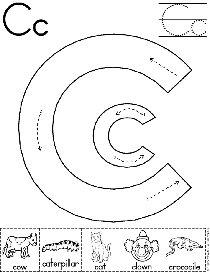 Printable Cursive C Letter Formation