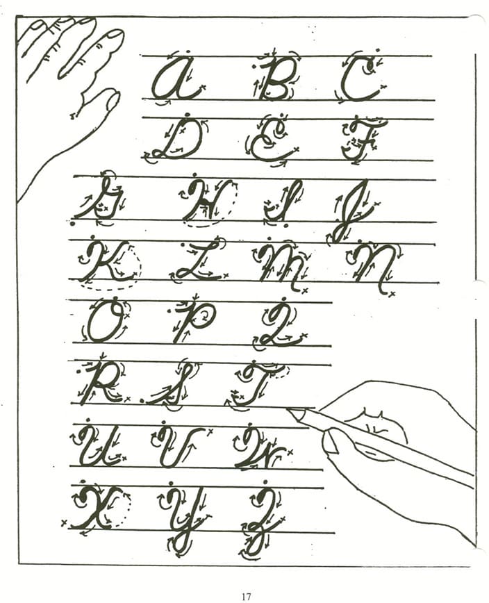 Printable Cursive Letters Alphabet Chart