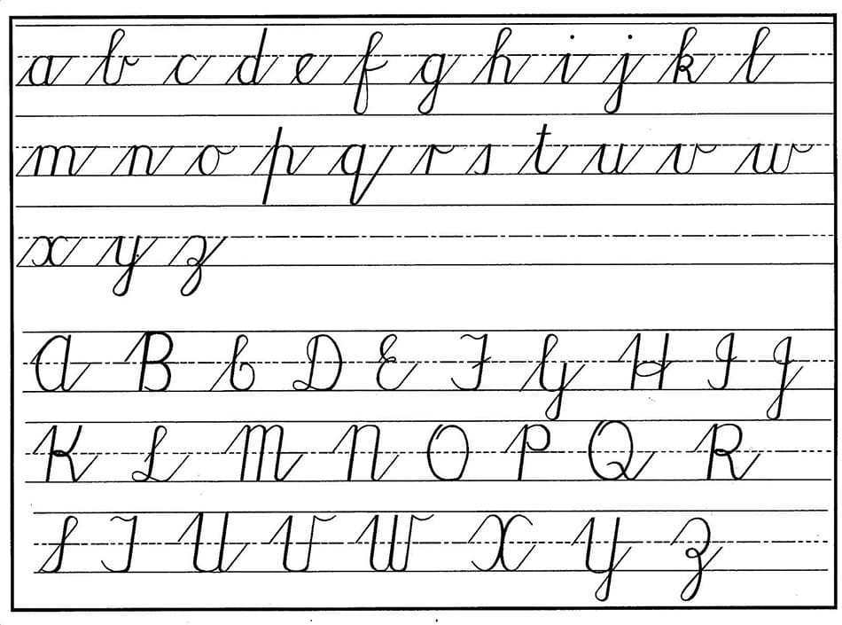 Printable Cursive Letters Alphabet Uppercase And Lowercase