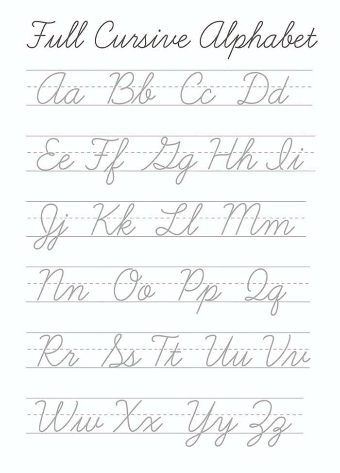 Printable Cursive Letters & Alphabet