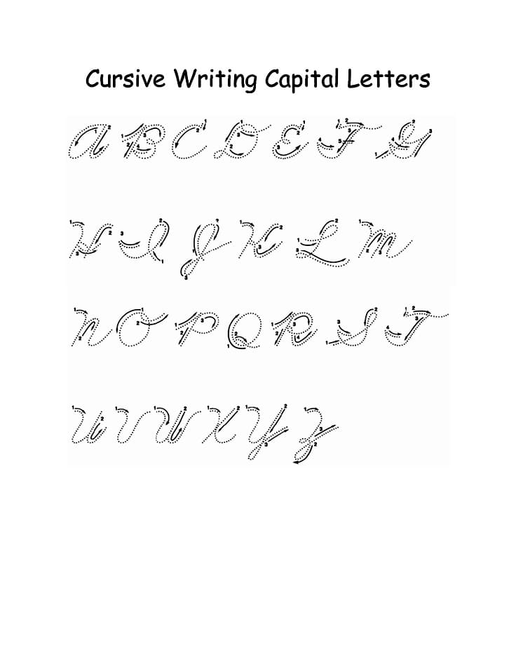 Printable Cursive Writing Alphabet Capital Letters