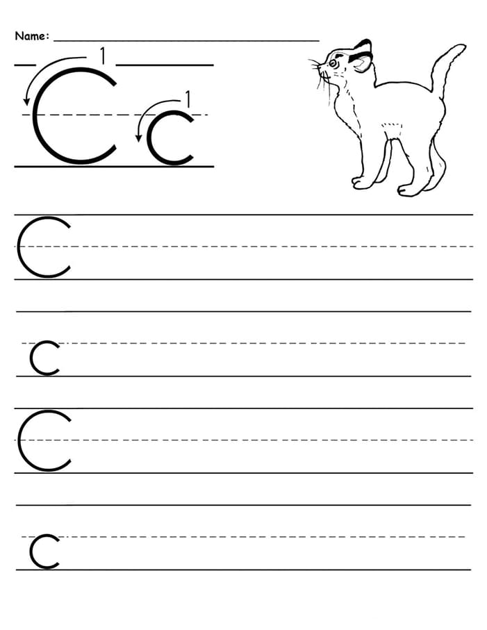 Printable Cursive Writing Worksheets Letter C