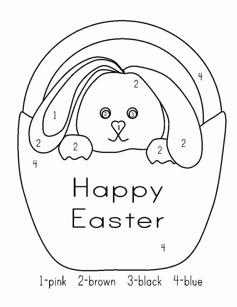 Printable Cute Easter Bunny Paint by Number