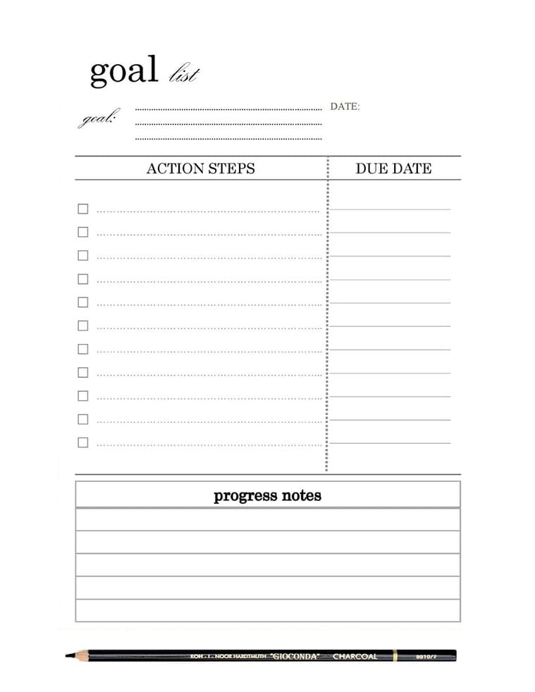 Printable Daily Planner Goals
