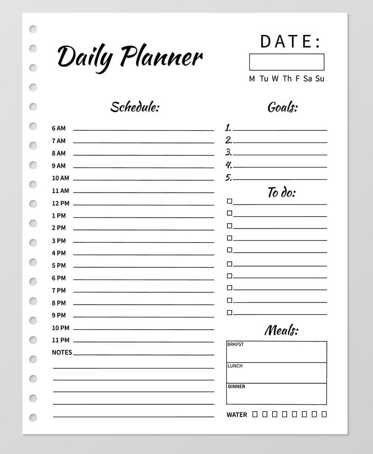 Printable Daily Planner Journal