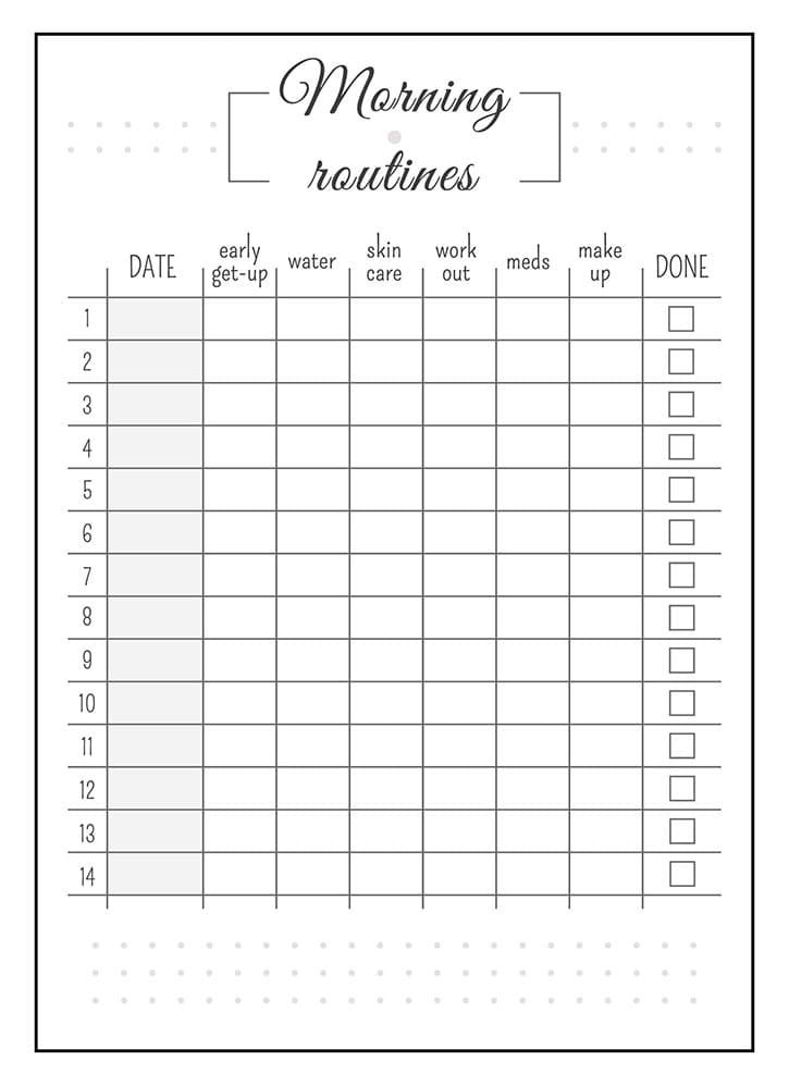 Printable Daily Planner Routine