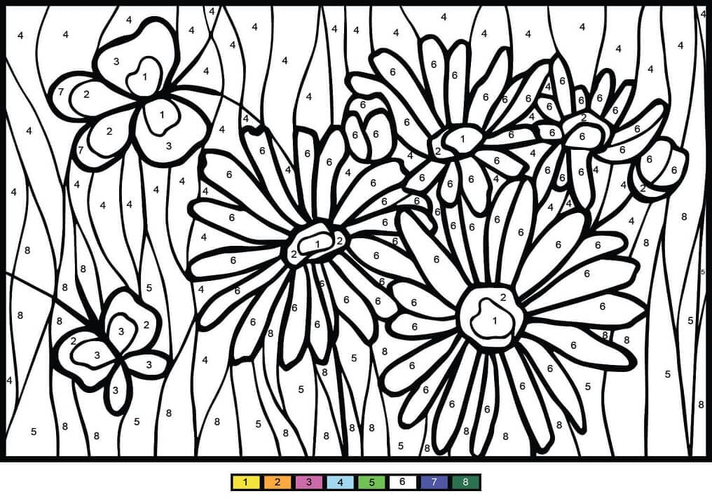 Printable Daisy Paint by Number