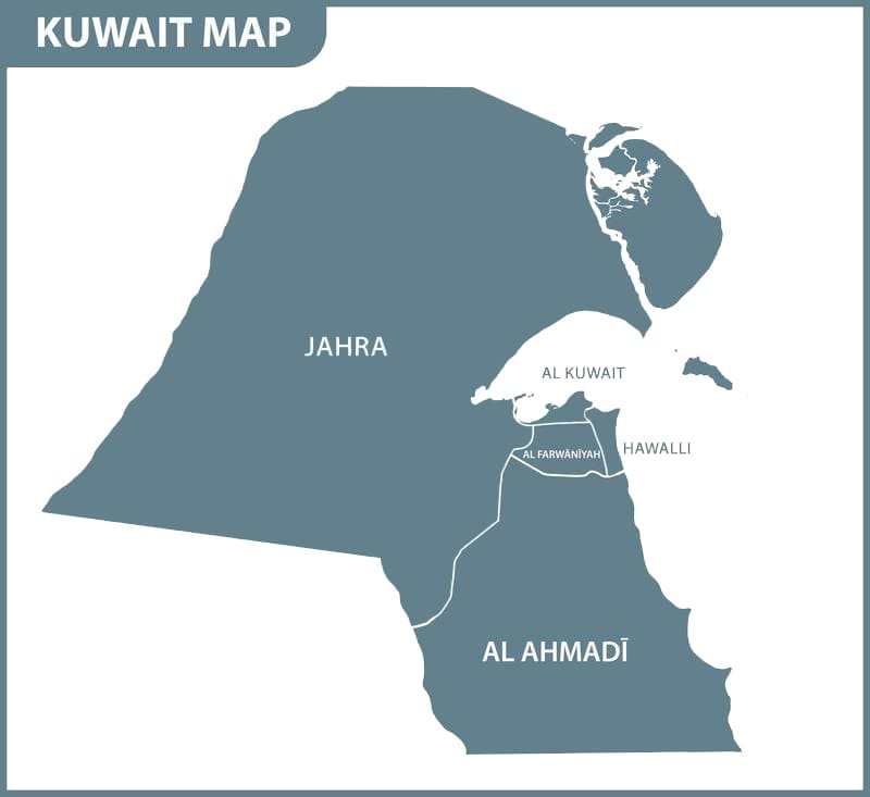 Printable Detailed Kuwait Map