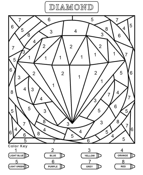 Printable Diamond for Kindergarten Paint by Number