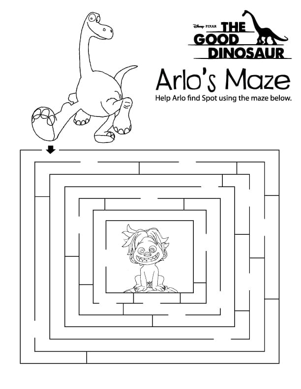 Printable Dinosaur In Maze