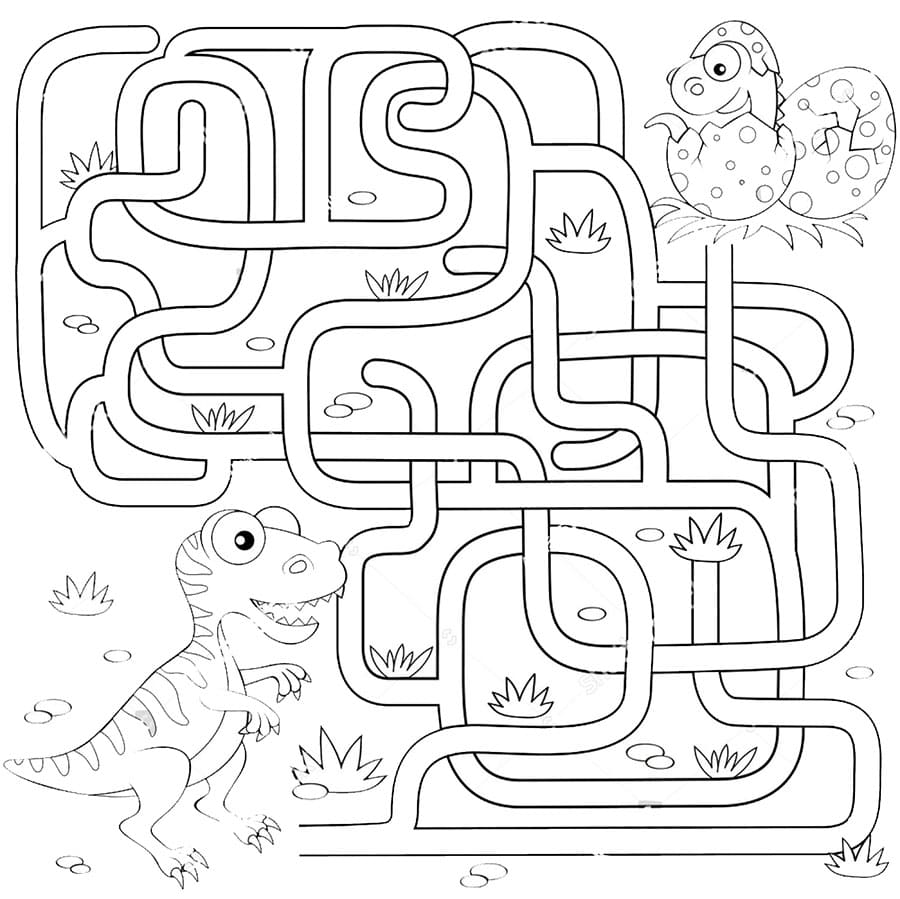 Printable Dinosaur Maze Simple