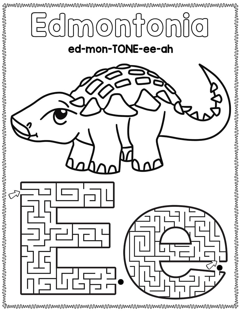 Printable Dinosaur Maze Stroke