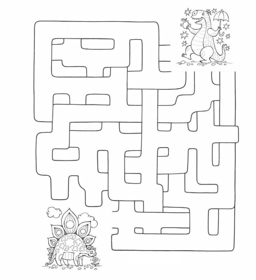 Printable Dinosaur Maze Worksheet