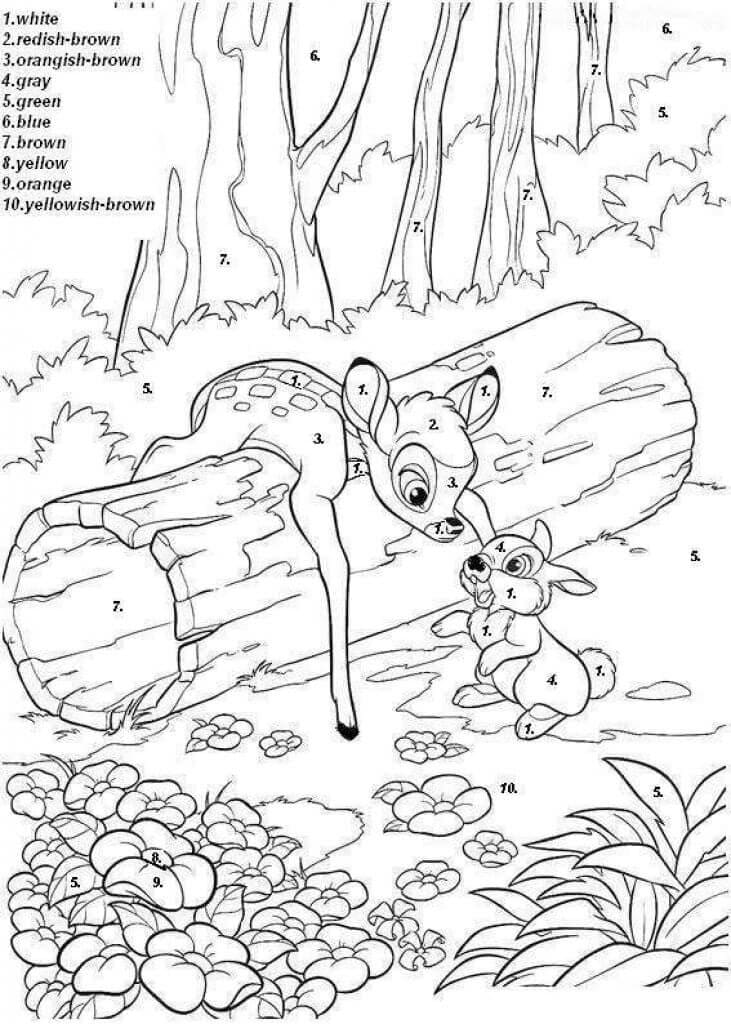 Printable Disney Bambi Paint by Number