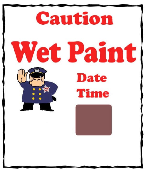 Printable Disney Wet Paint Sign