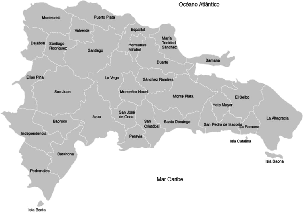 Printable Dominican Republic rRegion Map
