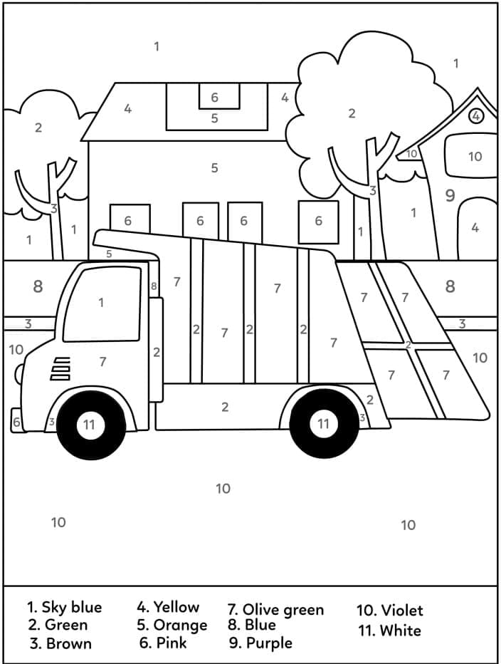 Printable Dumb Truck Paint by Number