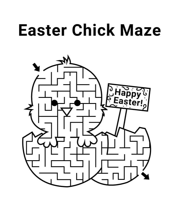 Printable Easter Chick Maze