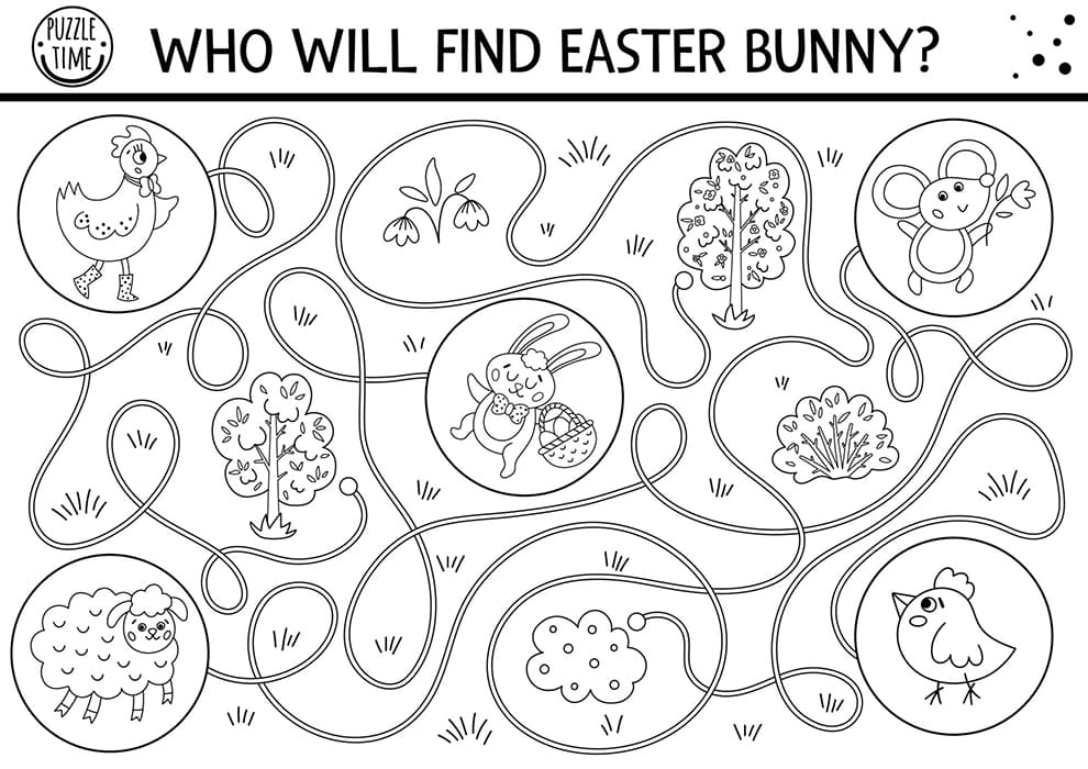 Printable Easter Maze For Preschoolers