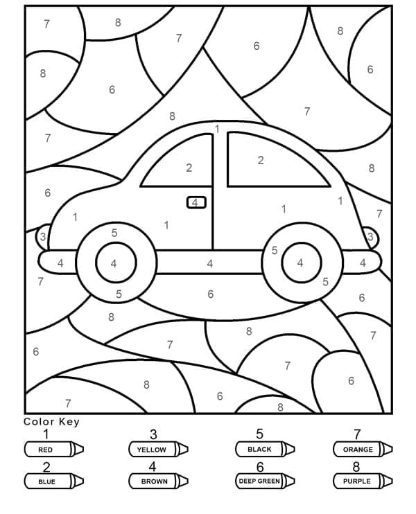 Printable Easy Car Paint by Number