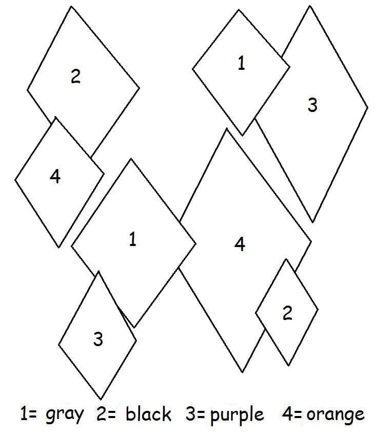 Printable Easy Diamond Shape Paint by Number