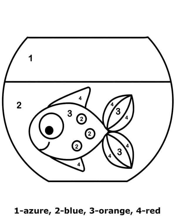 Printable Easy Goldfish Paint by Number