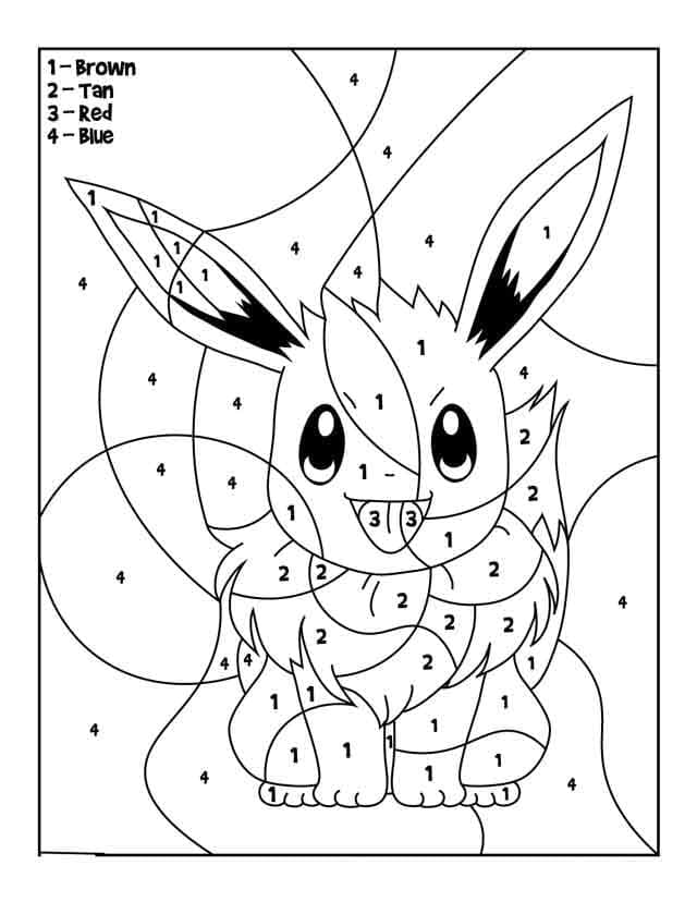 Printable Eevee Pokemon Paint By Number