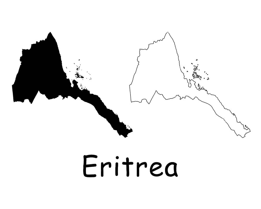 Printable Eritrea Country Map